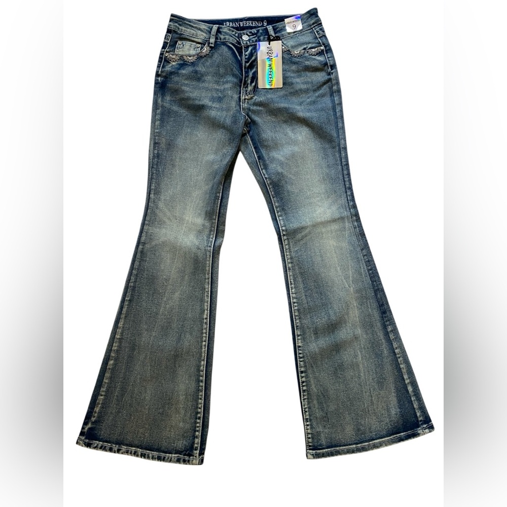 Urban Weekend Stylish Western Flare Bootcut Blue Jeans